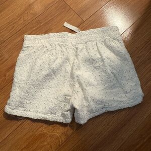 Old Navy kids Cream Textured High Waist Shorts